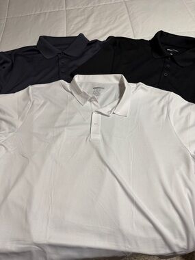 Men's Performance Polo Shirt - White, Black, Navy